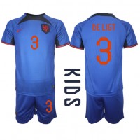 Netherlands Matthijs de Ligt #3 Replica Away Minikit World Cup 2022 Short Sleeve (+ pants)